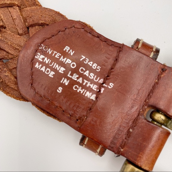 Vintage 90s Contempo Casuals Braided Leather Belt - Picture 5 of 5